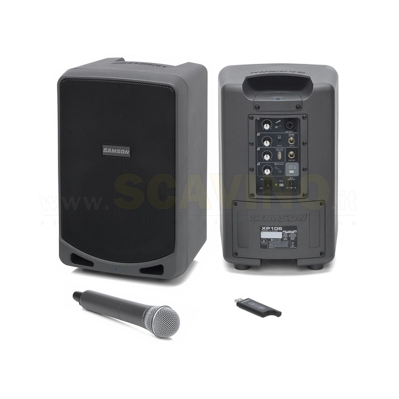 Samson EXPEDITION XP106W PA Portatile con Bluetooth 100W e microfono wireless