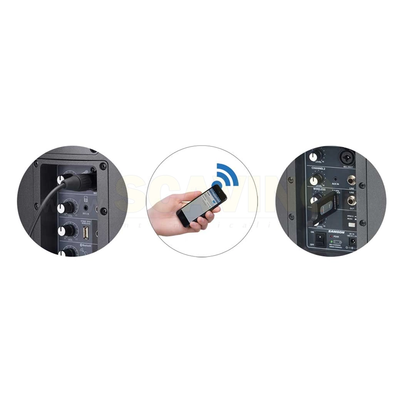 Samson EXPEDITION XP106W PA Portatile con Bluetooth 100W e microfono wireless