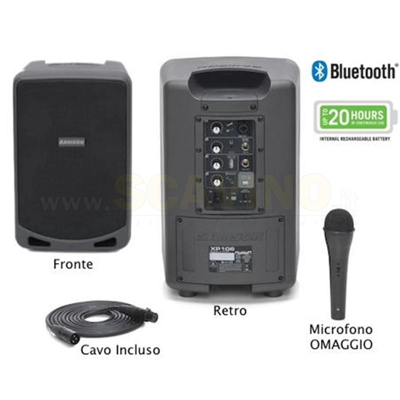 Samson EXPEDITION XP106 PA Portatile con Bluetooth