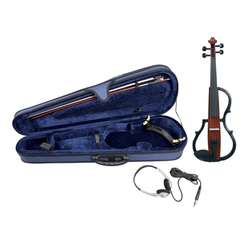 GEWA Violino Silent Marrone-Rosso, Elettrificato - Trasparente