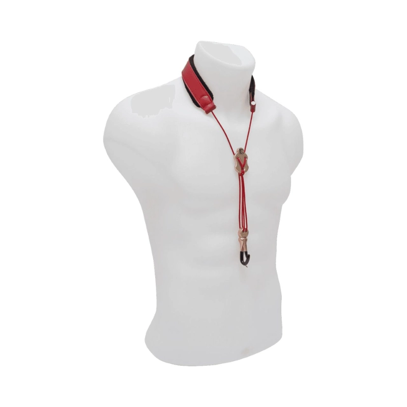 BG S29YMSH Zen Collarino in Pelle con Distanziatore per Sax Alto, Tenore e Soprano colore Rosso