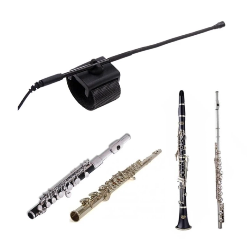 Audio design Pa Mft Microfono per Flauto Orientabile, Incluso adattatore XLR e Supporto