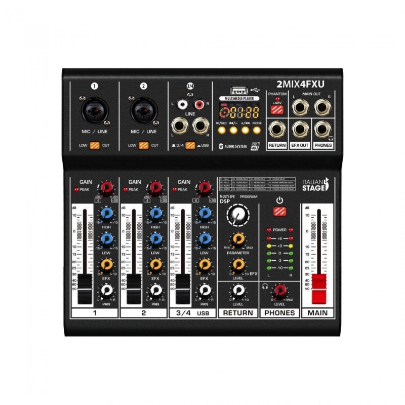 Italian Stage 2MIX4FXU Mixer Audio Stereo a 4 Canali con DSP Effetti