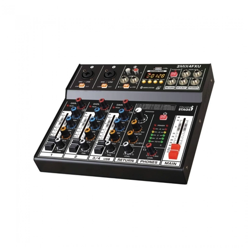 Italian Stage 2MIX4FXU Mixer Audio Stereo a 4 Canali con DSP Effetti