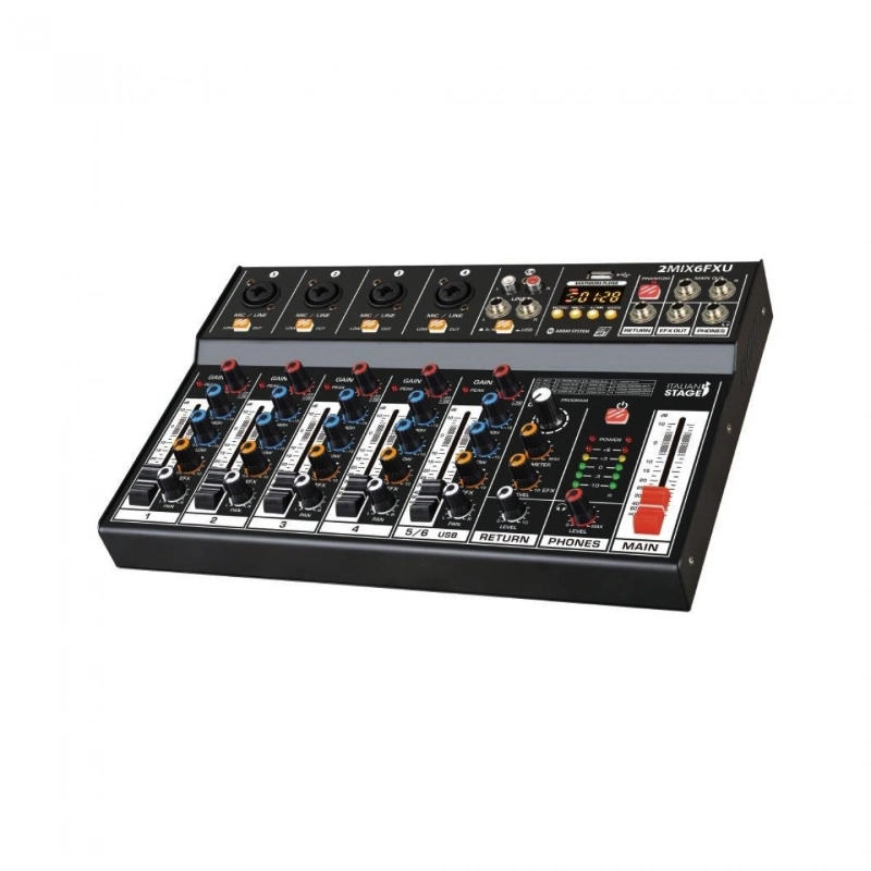 Italian Stage 2MIX6FXU Mixer Audio Stereo a 6 Canali con DSP Effetti