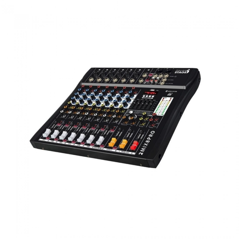 Italian Stage 2MIX8PRO Mixer Professionale Stereo a 8 Canali con DSP Effetti