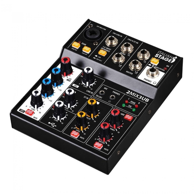 Italian Stage 2MIX3UB Mixer Audio Stereo con interfaccia USB e Bluetooth