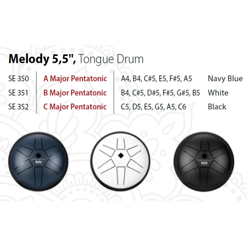 SELA SE352 Hand Pan Drum 5,5"C Major Black, 6 note