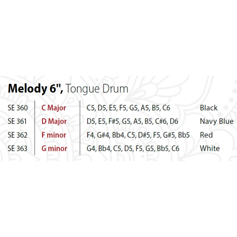 Sela SE362 Hand Pan 8 note 6" F Minor Red - Fa minore, 8 note