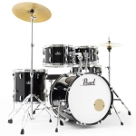 PEARL RS505C/C31 Batteria 20 10 12 14 14 Roadshow Jet Black con Hardware e Piatti Sabian 16 14