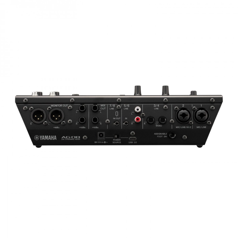 Yamaha AG08BL Mixer Mixer Live Streaming a 8 Canali con Interfaccia Audio USB Nero