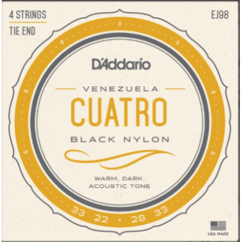 D'ADDARIO EJ98 CORDE PER CUATRO VENEZUELANO NYLON BK