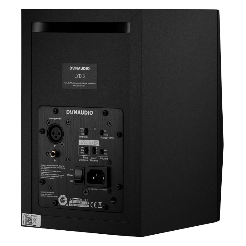 Dynaudio LYD5 Black Studio Monitor Biamplificato 5"/1" 100W Nero