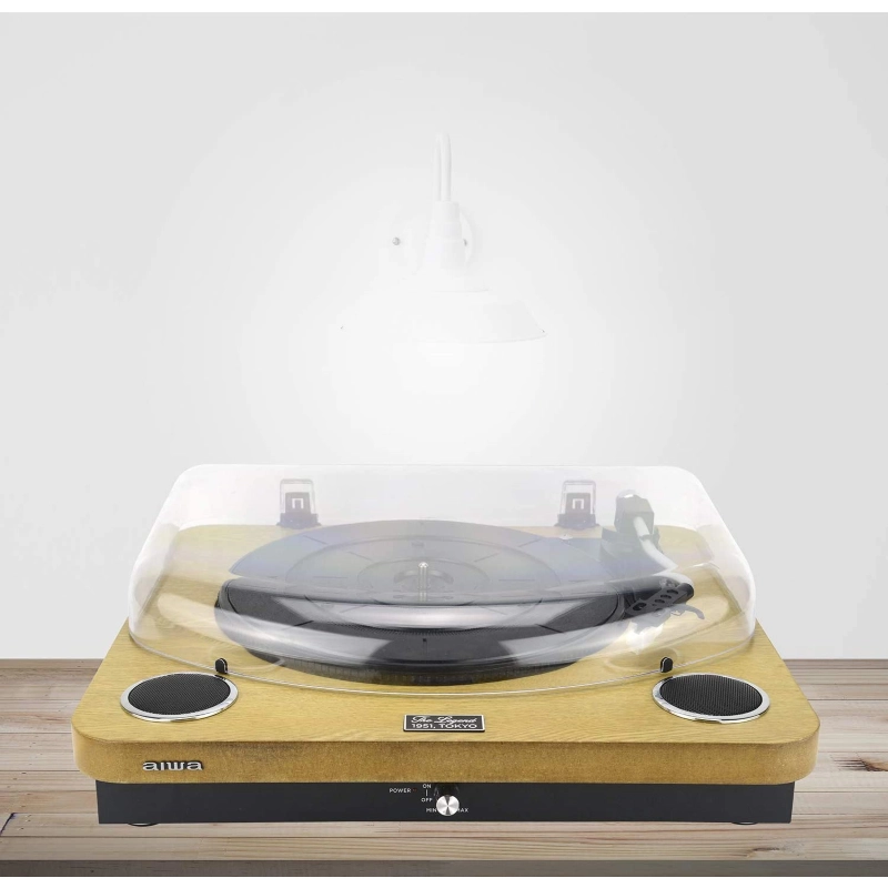 Aiwa GBTUR120 WD MKII Giradischi finitura legno amplificato 5w + 5W