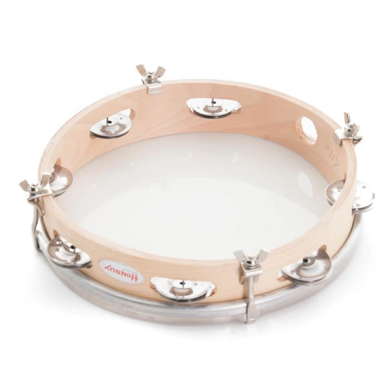 Honsuy 4120 Tamburello cm.25 pelle sintetica, 7 paia piattini