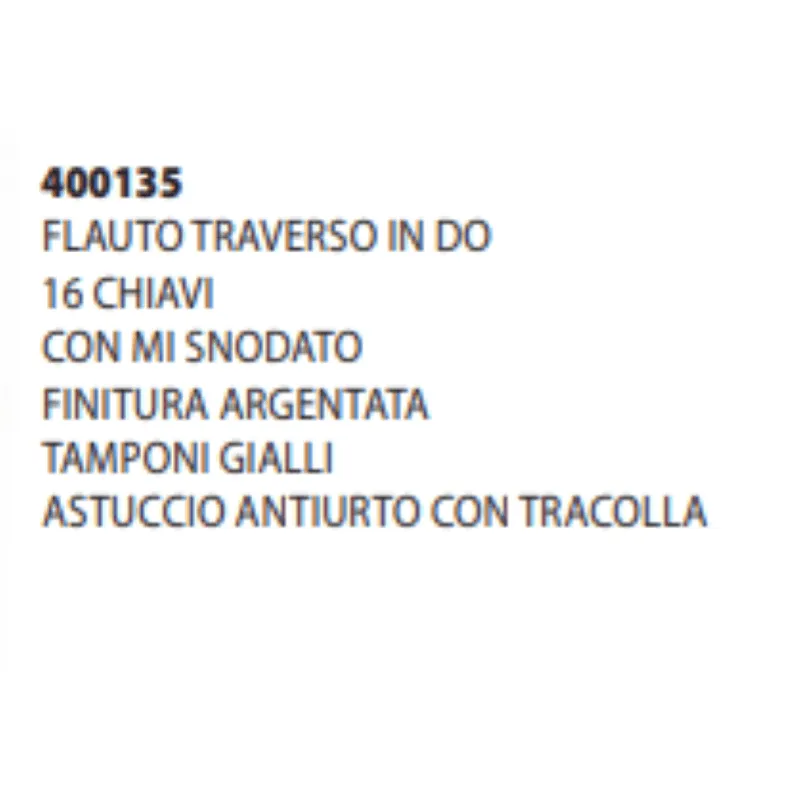 Comet Flauto Traverso Argentato con Mi Snodato