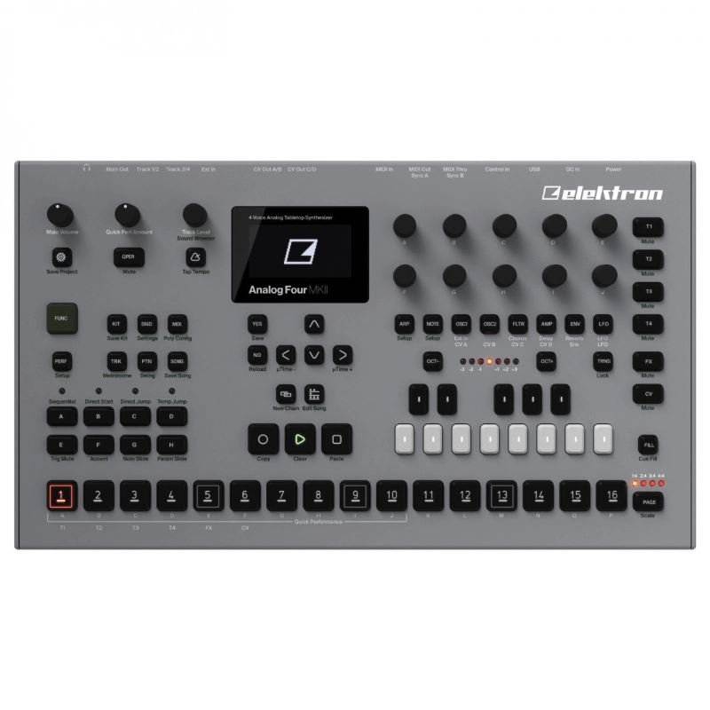 Elektron Analog Four MKII Sintetizzatore Analogico 4 Voci Grigio