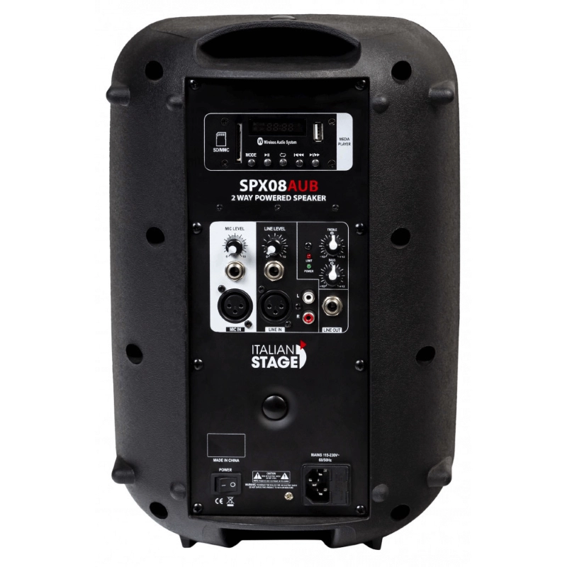 Italian Stage by Proel SPX08AUB Diffusore Attivo 8" 300W con Bluetooth e Media Player