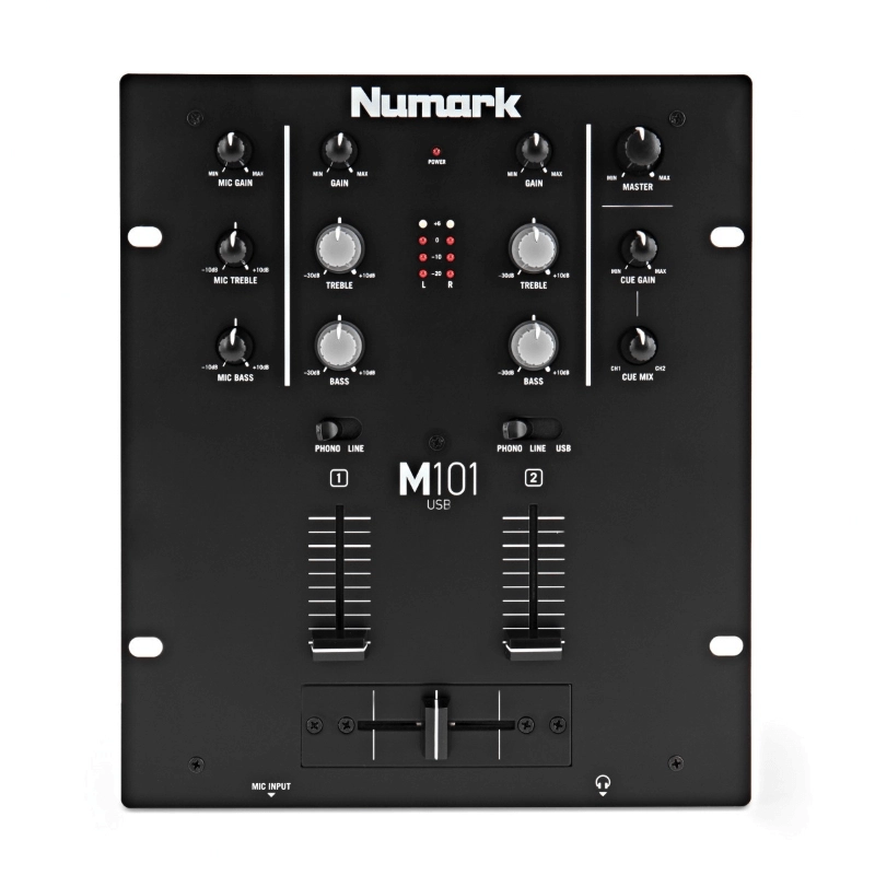 Numark M101 USB Black Mixer per DJ 2 Canali con Scheda Audio Nero