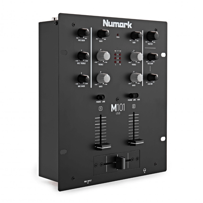 Numark M101 USB Black Mixer per DJ 2 Canali con Scheda Audio Nero