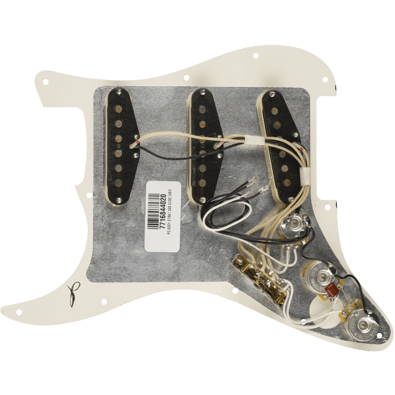 Fender Pre-Wired Strat® Pickguard, Original '57/'62 SSS Parchment 11 Hole 0992345509