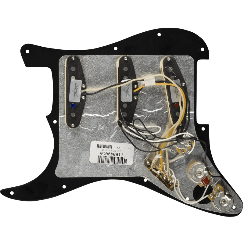 Fender Pre-Wired Strat® Pickguard, Custom Shop Fat 50's SSS Black 11 Hole 0992340506