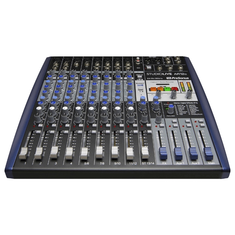 PreSonus StudioLive AR12C USB Mixer Ibrido Analogico/Digitale 12 Canali Registratore 14 Tracce e Interfaccia Audio USB