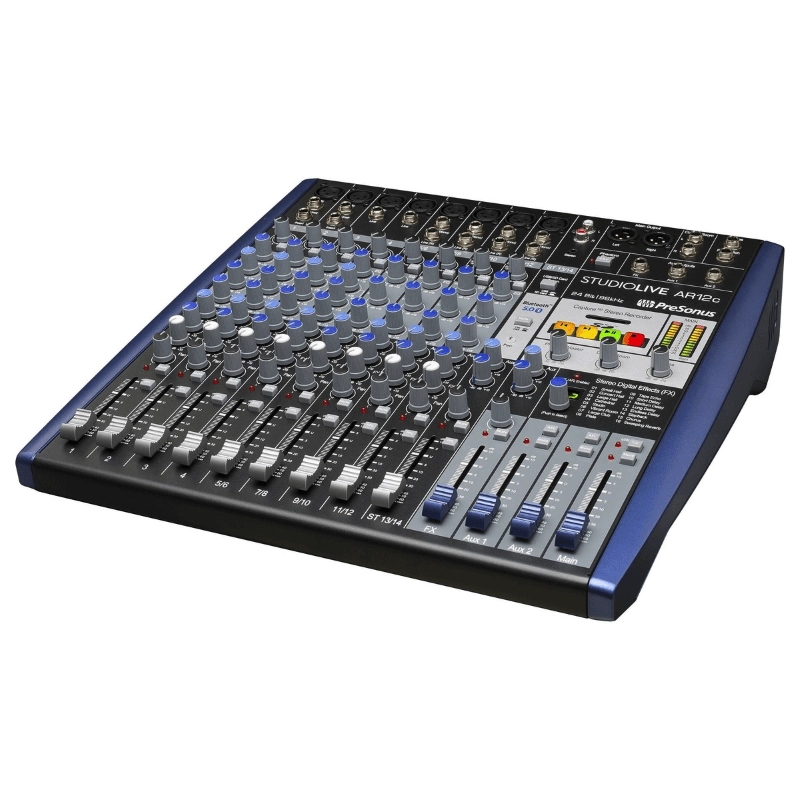PreSonus StudioLive AR12C USB Mixer Ibrido Analogico/Digitale 12 Canali Registratore 14 Tracce e Interfaccia Audio USB