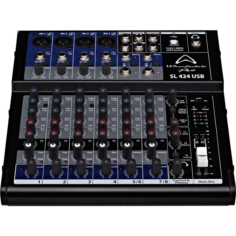 Wharfedale SL424 USB Mixer 8 canali