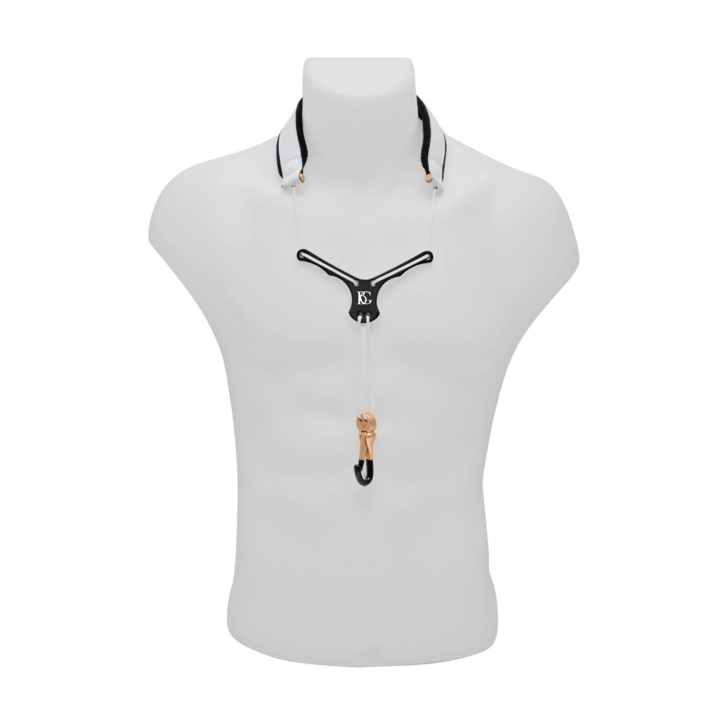 BG S28YBMSH Zen Collarino in Pelle con Distanziatore per Sax Alto, Tenore e Soprano colore Bianco