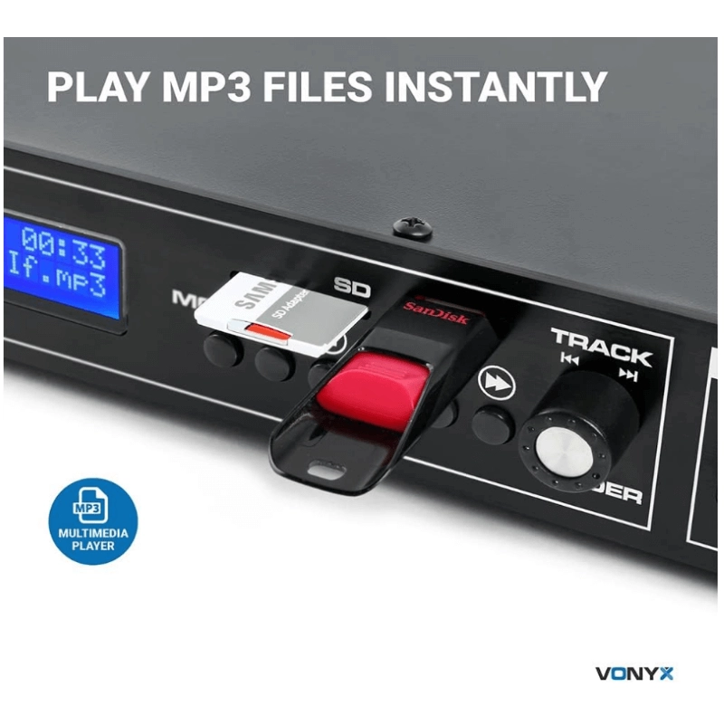 Vonyx VX2USB MK2 Twin USB/SD/BT player 1U