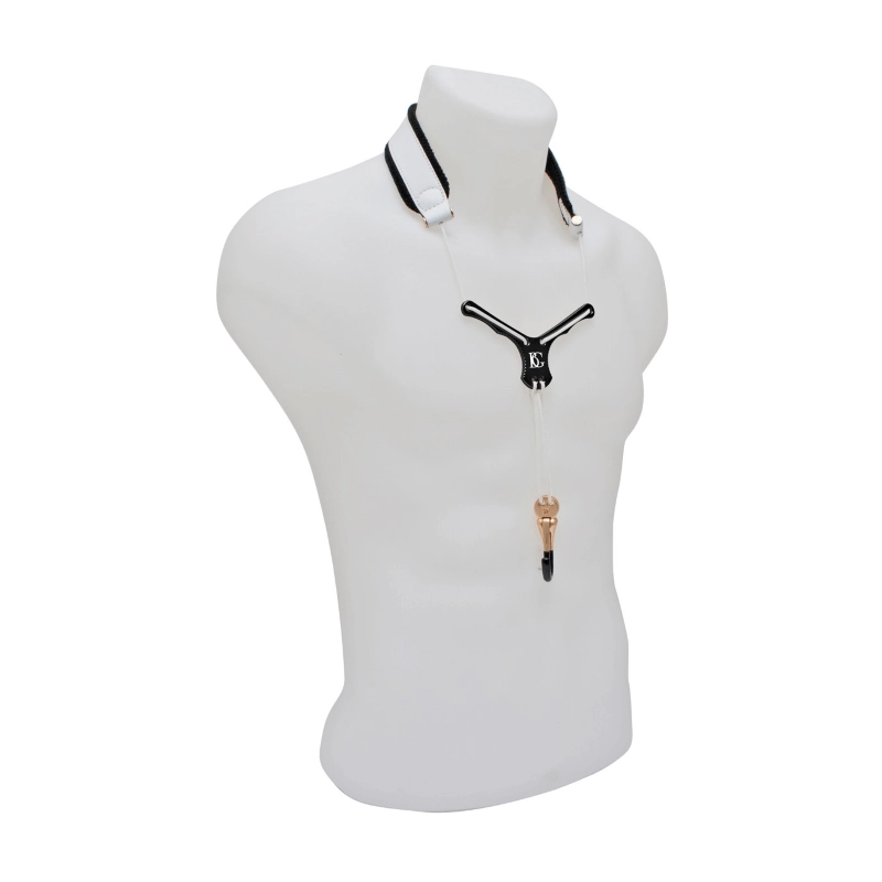 BG S28YBMSH Zen Collarino in Pelle con Distanziatore per Sax Alto, Tenore e Soprano colore Bianco