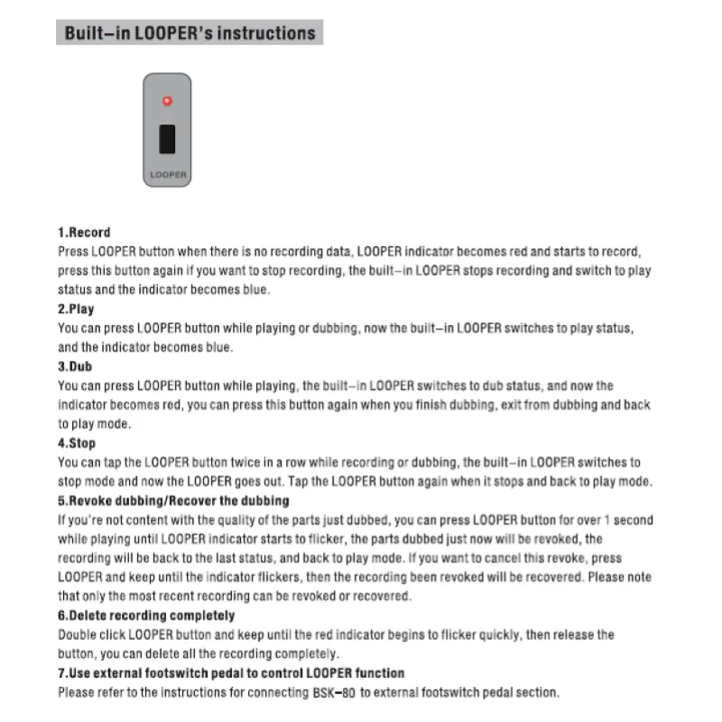 JOYO BSK-80 Amplificatore Chitarra Acustica e Voce a Batteria e Bluetooth