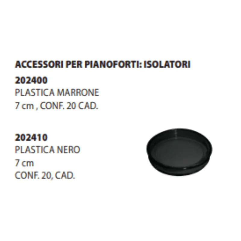 Isolatori Plastica Neri cm7 per Pianoforte
