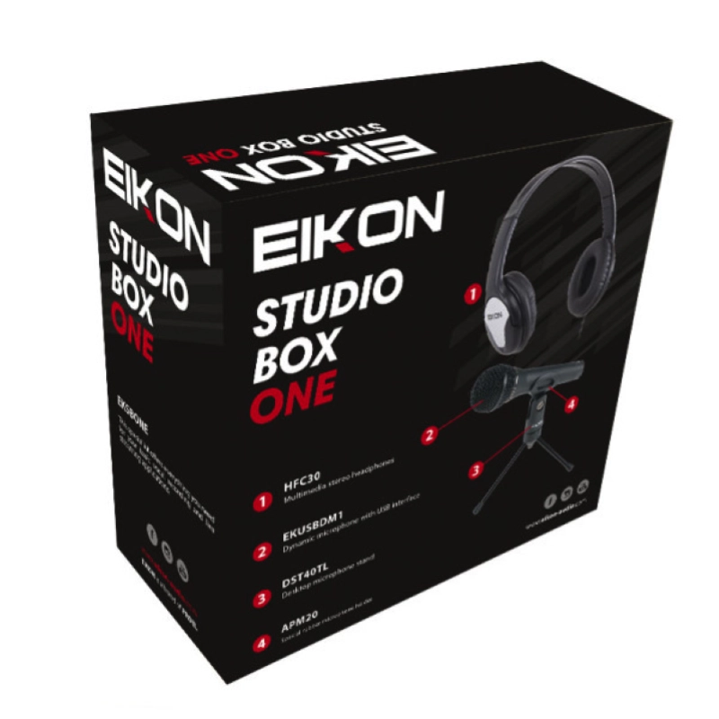 Eikon by Proel EKSBONE Studio Box One Kit con Microfono, Cuffie e Accessori per Podcast