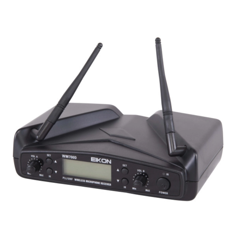 Eikon by Proel WM700DM Radiomicrofono UHF PLL a Doppio Canale con Doppio Microfono Palmare