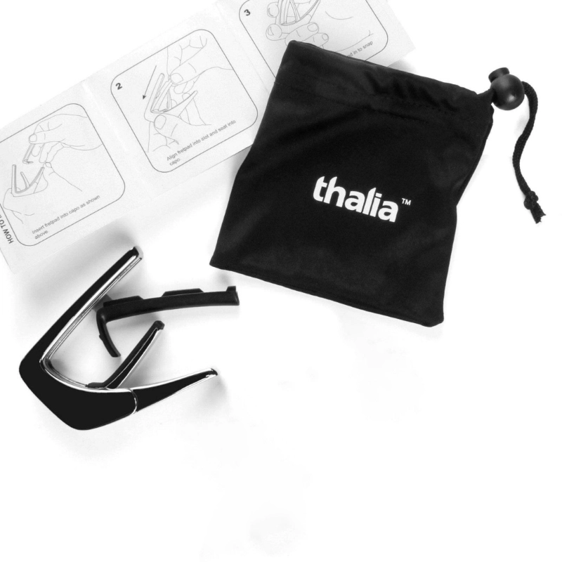 Thalia Capotasto Black Chrome inserto AAA hawaiian koa