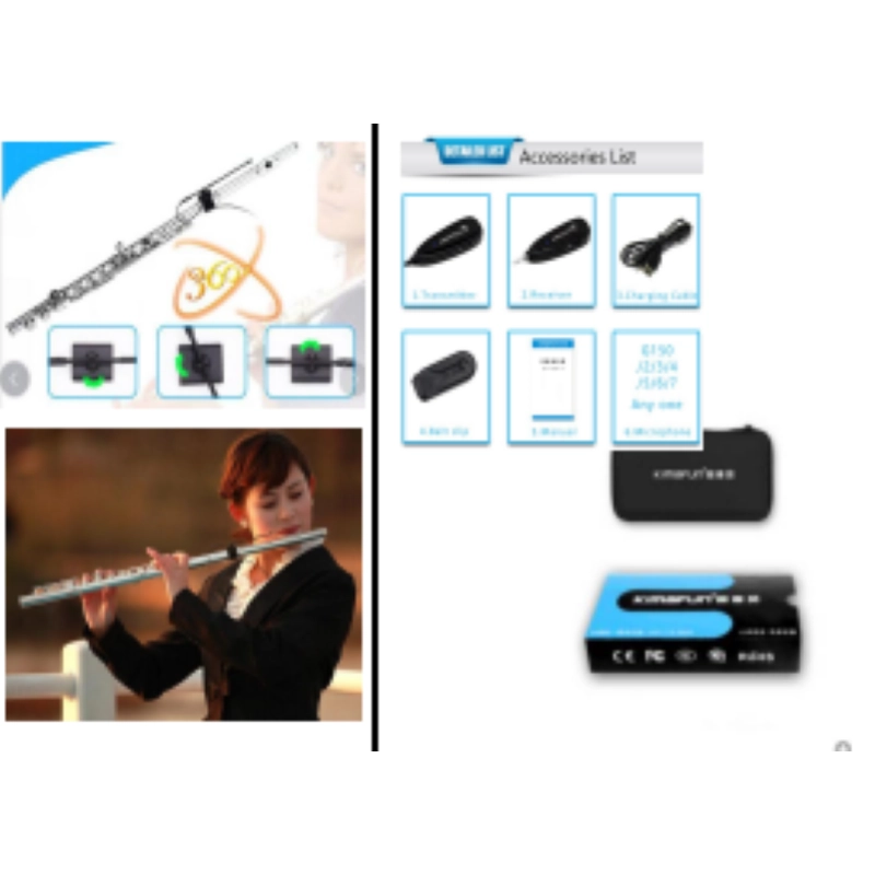 Kimafun KM G150-4 per flauto e clarinetto, microfono Wireless