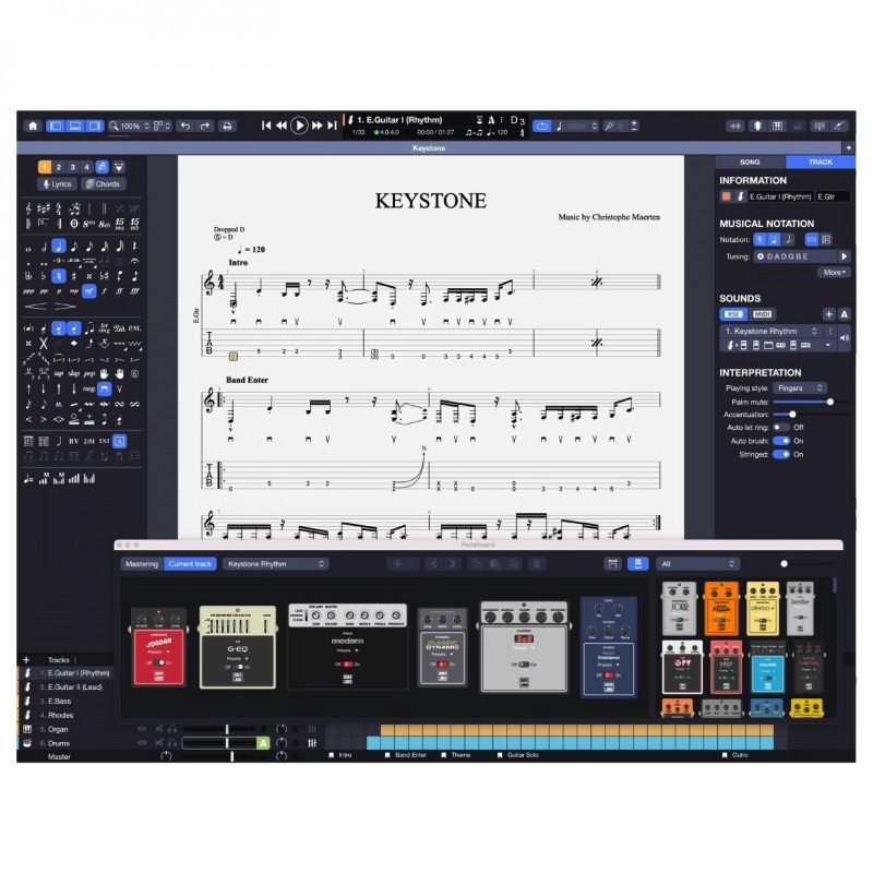 Arobas Music Guitar Pro 8 Software per la Notazione ed Editing di Tablature