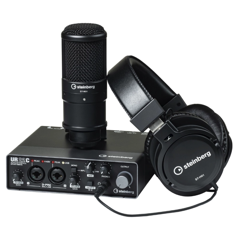 Steinberg UR22C Recording Pack Kit per la Registrazione con Microfono a Condensatore Interfaccia Audio e Cuffie Monitor