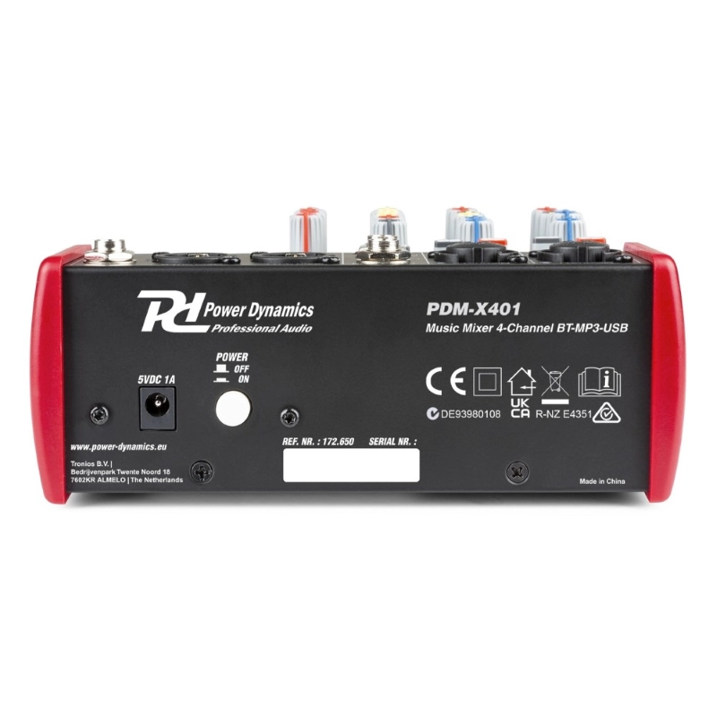 Power Dynamics PDM401 Mixer 4ch BT/MP3