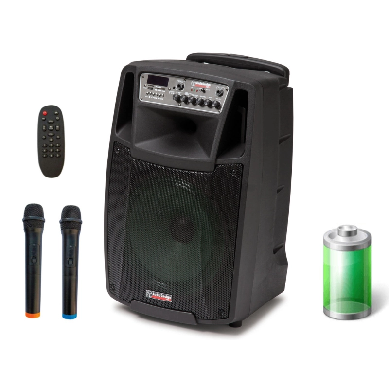 Audio Design M2 12W/L Diffusore auto alimentato con doppio radiomicrofono