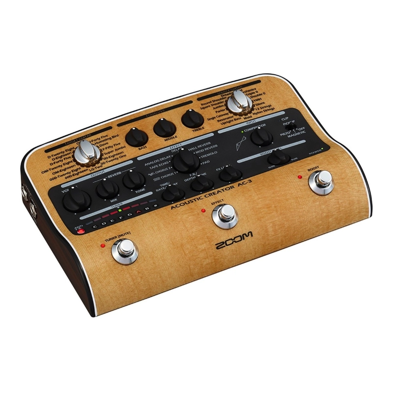 Zoom AC3 DI Box Stereo per Chitarra Acustica con Multieffetto EQ 3-Bande
