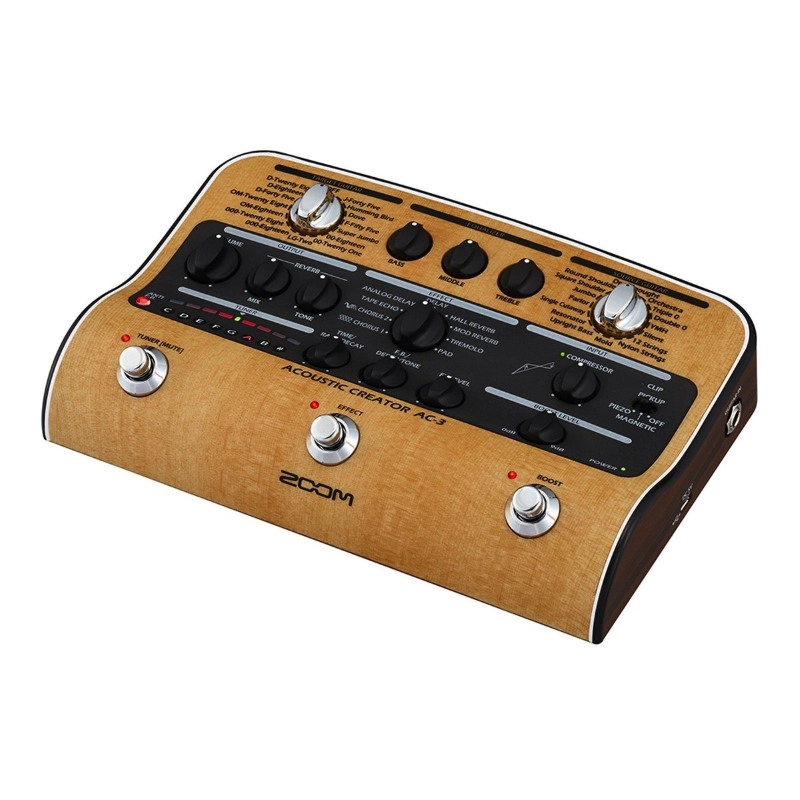 Zoom AC3 DI Box Stereo per Chitarra Acustica con Multieffetto EQ 3-Bande