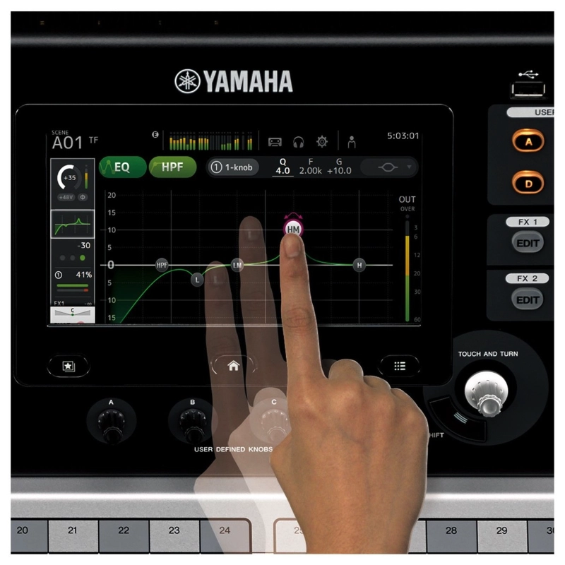 Yamaha TF5 Mixer Digitale 32 Canali con 48 Input e 33 Fader Motorizzati + Nuendo Live