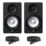 Yamaha HS5 Risparmio 2 Coppia di Monitor da Studio con 2 Cavi XLR-XLR Nero