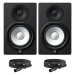 Yamaha HS7 Risparmio 2 Coppia di Monitor da Studio con 2 Cavi XLR-XLR Nero