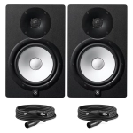 Yamaha HS8 Risparmio 2 Coppia di Monitor da Studio con 2 Cavi XLR-XLR Nero