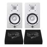 Yamaha HS5W Risparmio 3 Coppia di Monitor da Studio con 2 Cavi XLR-XLR e Pad Isolanti Bianco