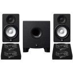Yamaha HS5 Risparmio 4 Coppia di Monitor da Studio con 4 Cavi XLR-XLR e Pad Isolanti Subwoofer Nero